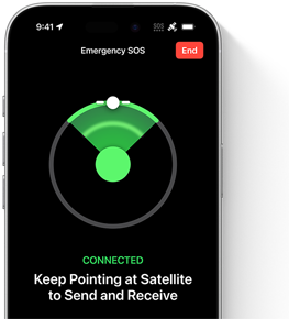 Demonstratie van SOS‑noodmelding via satelliet op iPhone 16
