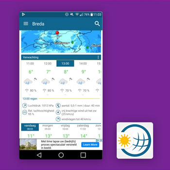 Weer & Radar regen app