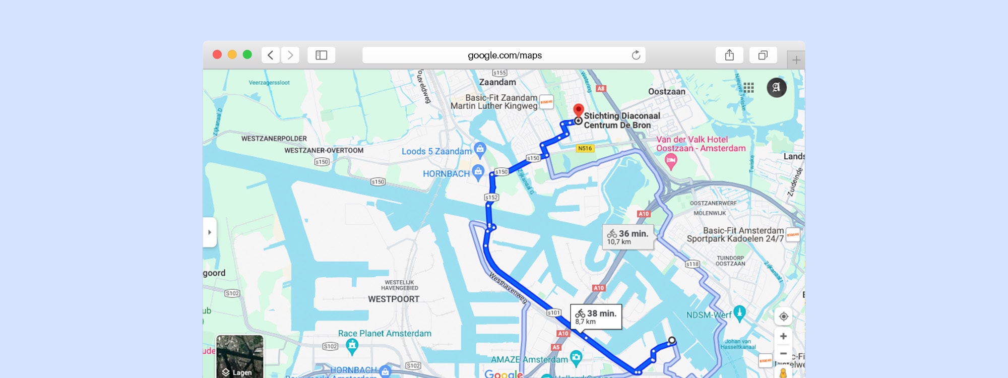 hoe fietsroute maken google maps