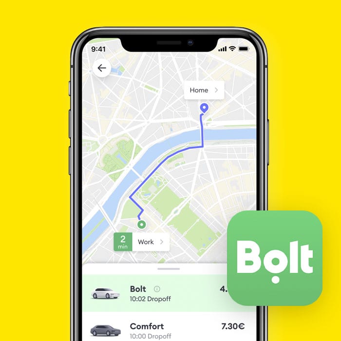 hoe werkt bolt taxi app